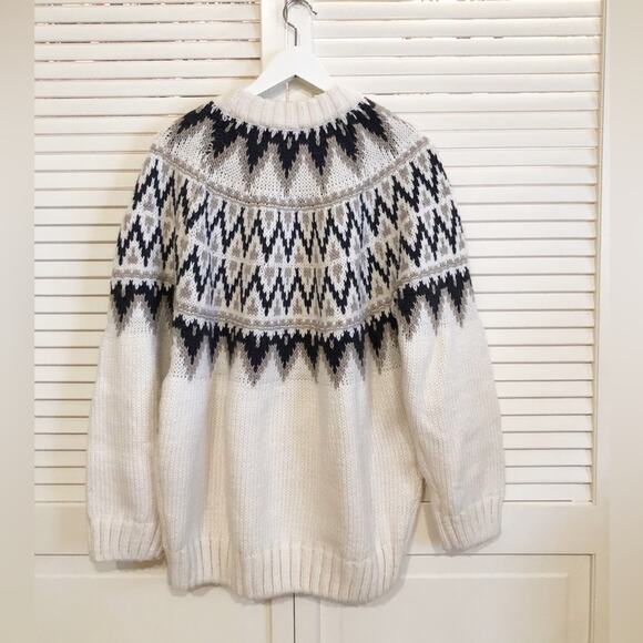 H&M Fair Isles Chunky Oversized Knit Sweater - Picture 4 of 6